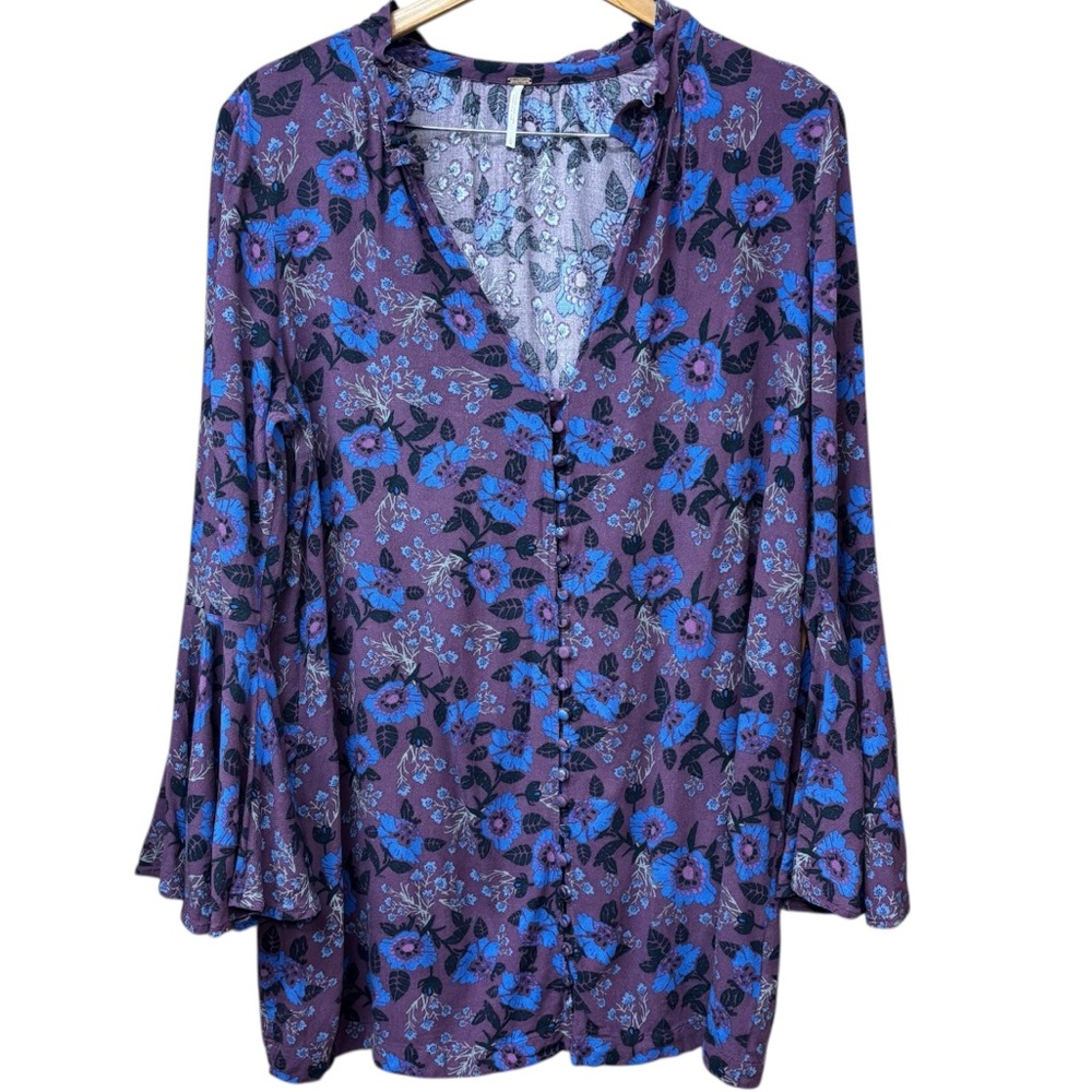Magic Mystery Split Neck Button Down Tunic In Win… - image 2